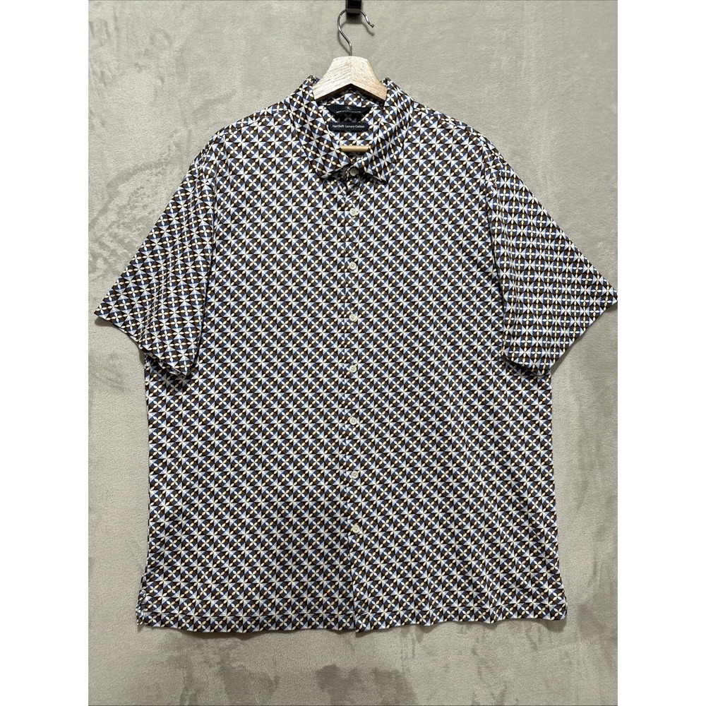 Hart Schaffner Marx HartSoft Luxury Cotton 2XL Polo Golf Short Sleeve Button Up